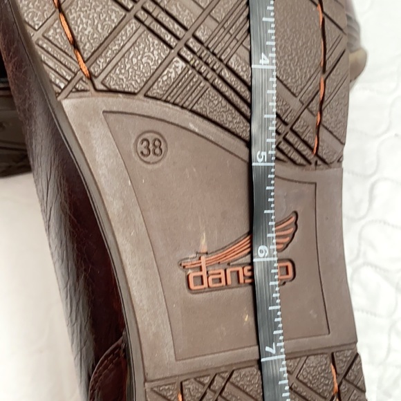 Dansko Pam brown leather button knit Mary Jane rounded toe style loafers - Picture 7 of 8